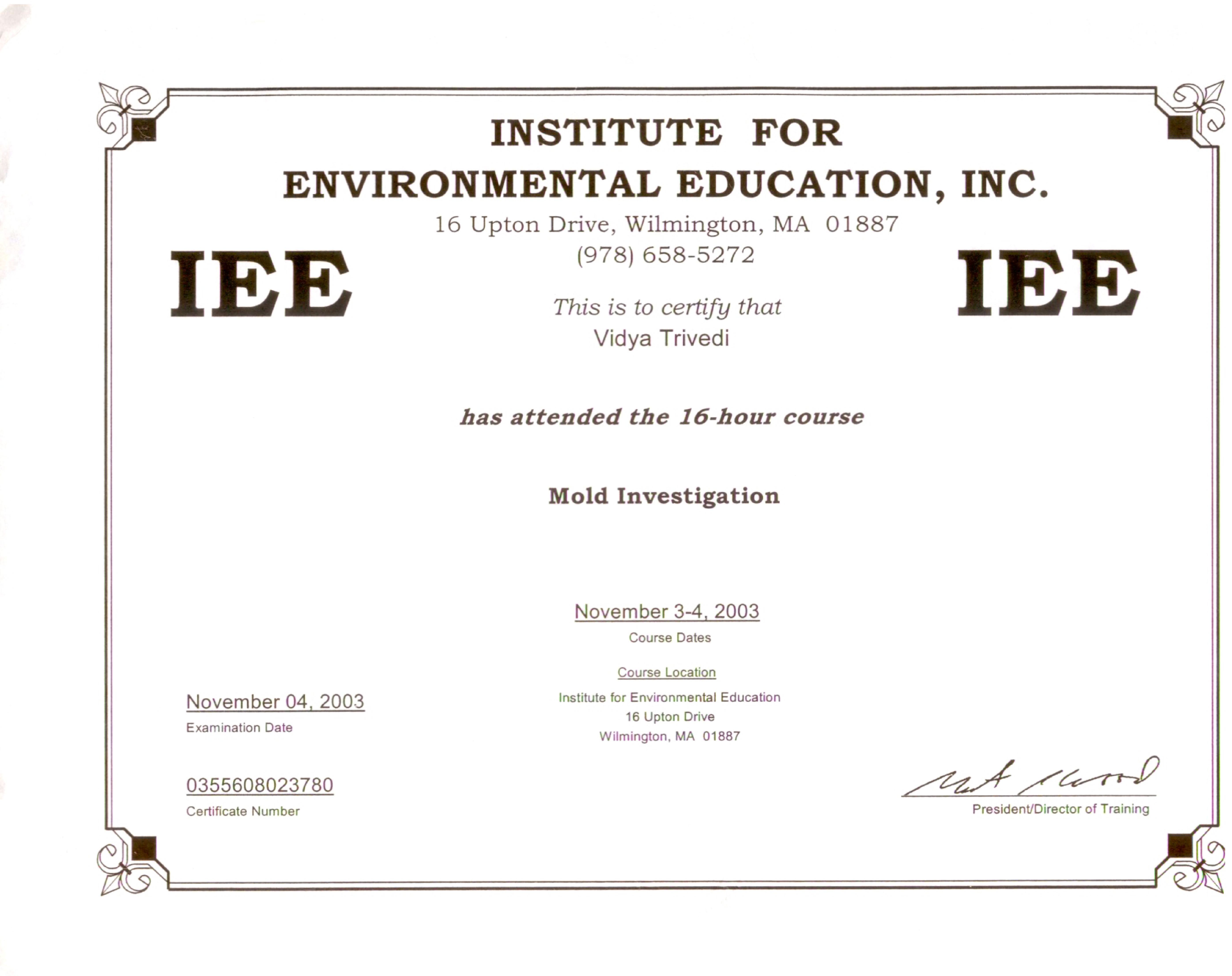 Certificate 1